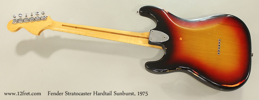 Fender Stratocaster Hardtail Sunburst, 1975 Full Rear View