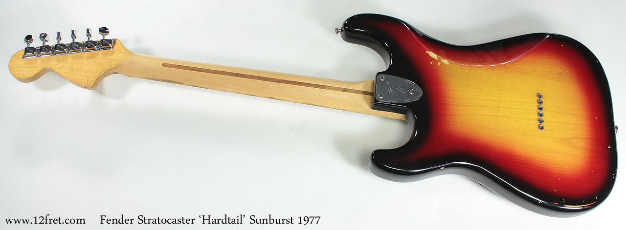 Fender Stratocaster Hardtail Sunburst 1977 full rear view