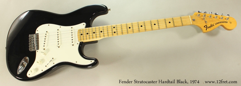 Fender Stratocaster Hardtail Black, 1974 Full Front View