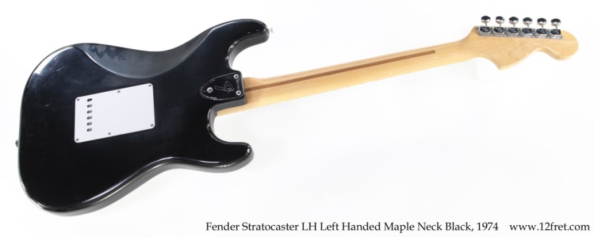 Fender Stratocaster LH Left Handed Maple Neck Black, 1974 Full Rear View