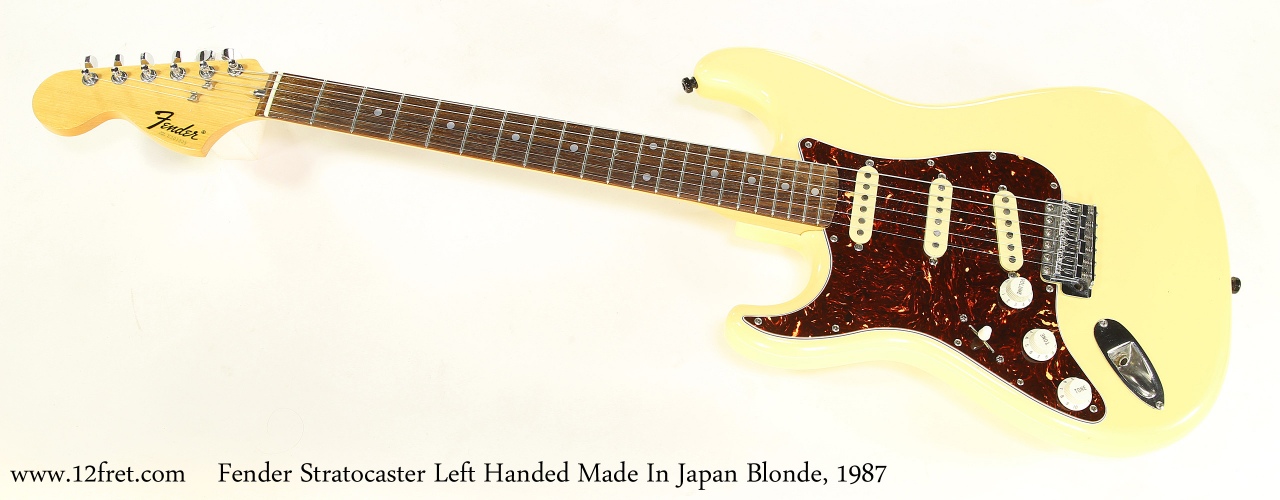 Fender Stratocaster Left Handed Made In Japan Blonde, 1987   Full Front View