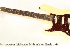 Fender Stratocaster Left Handed Made In Japan Blonde, 1987   Full Front View