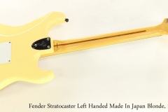 Fender Stratocaster Left Handed Made In Japan Blonde, 1987   Full Rear View