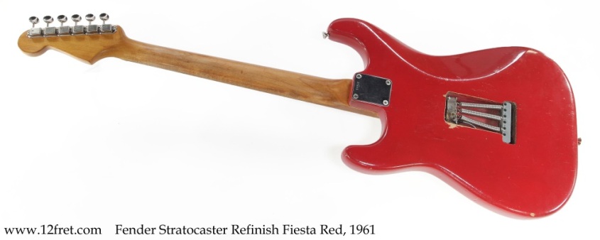 Fender Stratocaster Refinish Fiesta Red, 1961 Full Rear View