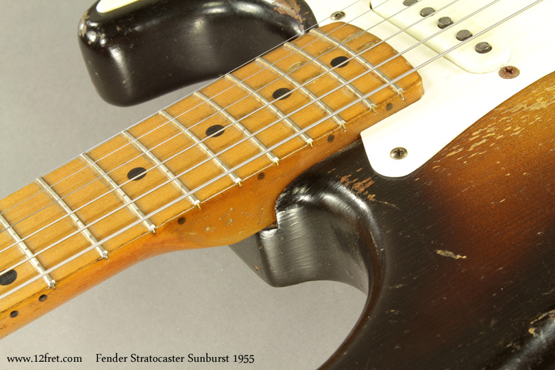 Fender Stratocaster Sunburst 1955 fingerboard detail