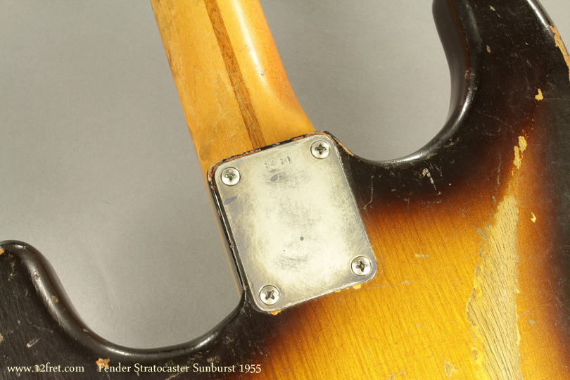 Fender Stratocaster Sunburst 1955 back detail