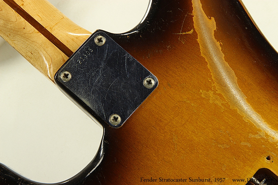 Fender Stratocaster Sunburst, 1957 Neck Plate View