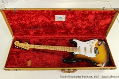 Fender Stratocaster Sunburst, 1957 Case Open with Guitar