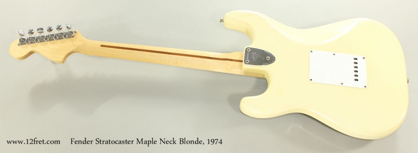Fender Stratocaster Maple Neck Blonde, 1974 Full Rear View
