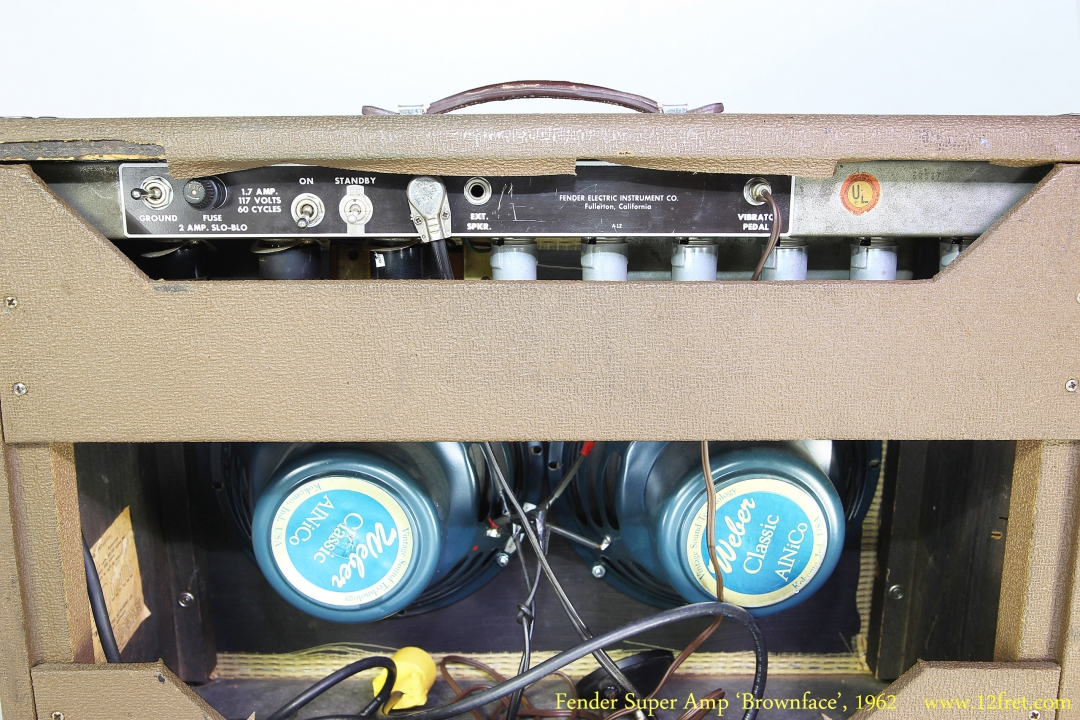 Fender Super Amp \'Brownface\', 1962 Rear Panel View