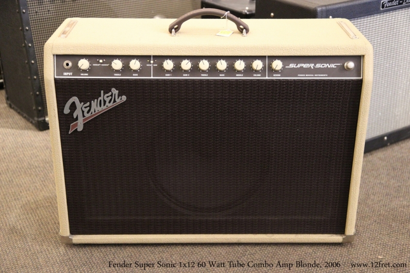 Fender Super Sonic 1x12 60 Watt Tube Combo Amp Blonde, 2006   Full Front View