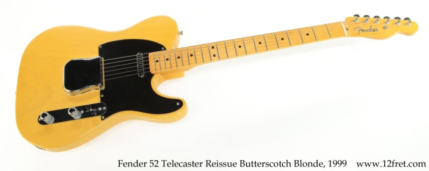 Fender 52 Telecaster Reissue Butterscotch Blonde, 1999 Full Front View