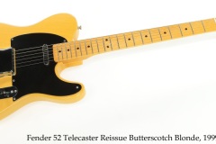 Fender 52 Telecaster Reissue Butterscotch Blonde, 1999 Full Front View