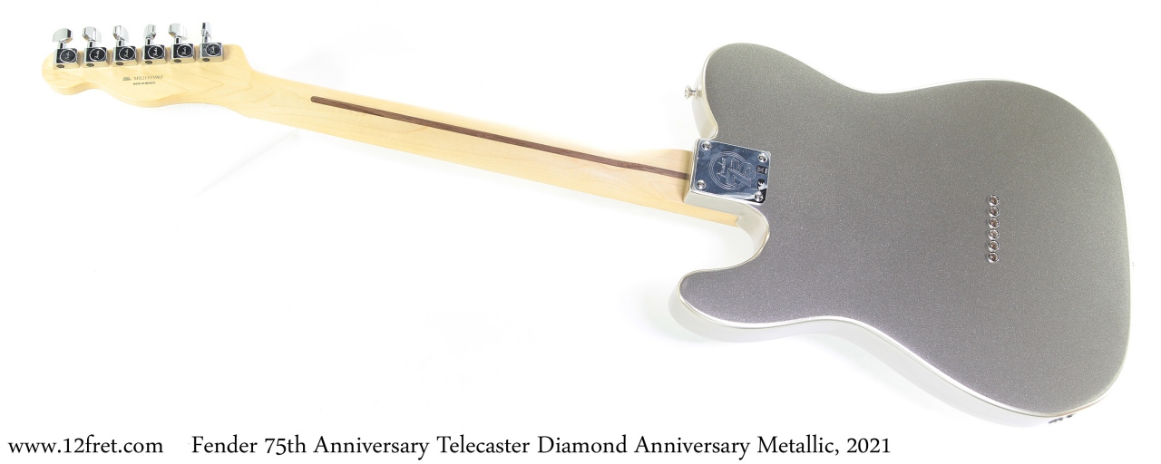Fender 75th Anniversary Telecaster Diamond Anniversary Metallic, 2021 Full Rear View