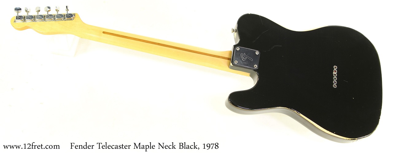 Fender Telecaster Maple Neck Black, 1978 Full Rear View