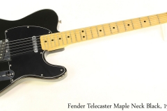 Fender Telecaster Maple Neck Black, 1978 Full Front View