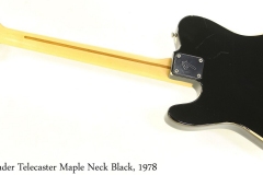 Fender Telecaster Maple Neck Black, 1978 Full Rear View