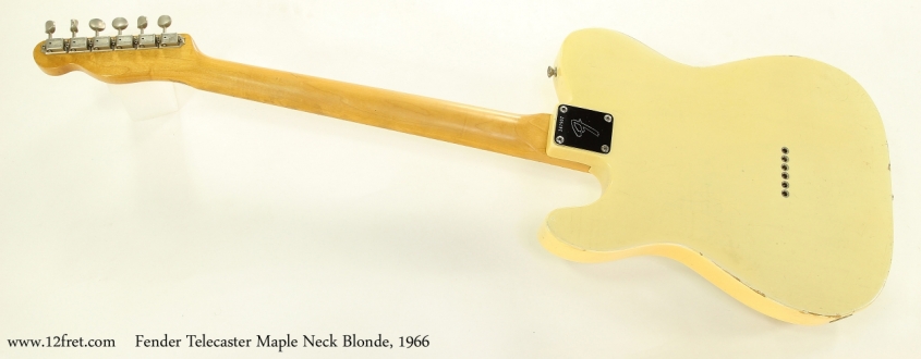 Fender Telecaster Maple Neck Blonde, 1966  Full Rear View