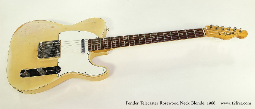Fender Telecaster Rosewood Neck Blonde, 1966 Full Front View