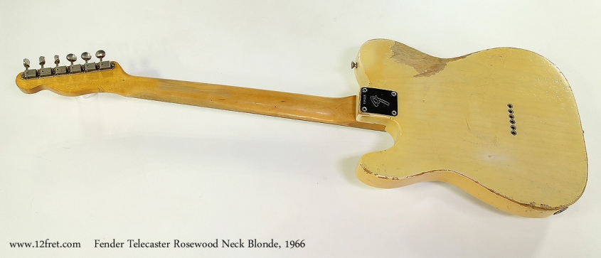 Fender Telecaster Rosewood Neck Blonde, 1966 Full Rear View