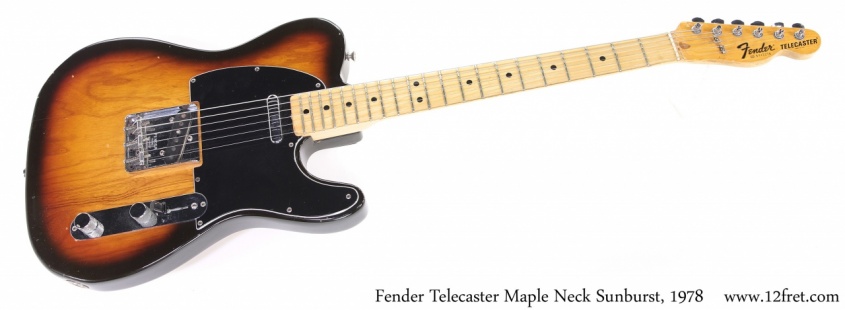 Fender Telecaster Maple Neck Sunburst, 1978 Full Front View