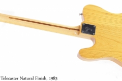 Fender Telecaster Natural Finish, 1983 Full Rear View
