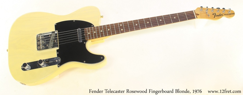 Fender Telecaster Rosewood Fingerboard Blonde, 1976 Full Front View