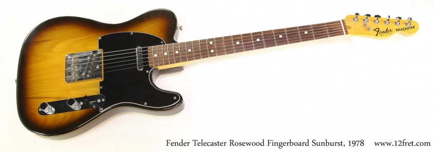 Fender Telecaster Rosewood Fingerboard Sunburst, 1978  Full Front View