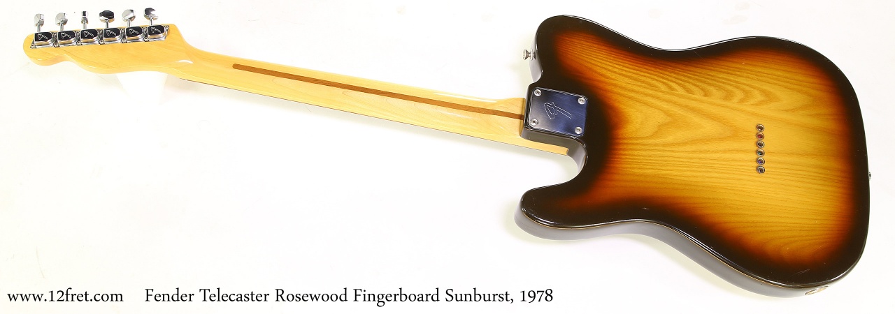 Fender Telecaster Rosewood Fingerboard Sunburst, 1978  Full Rear View