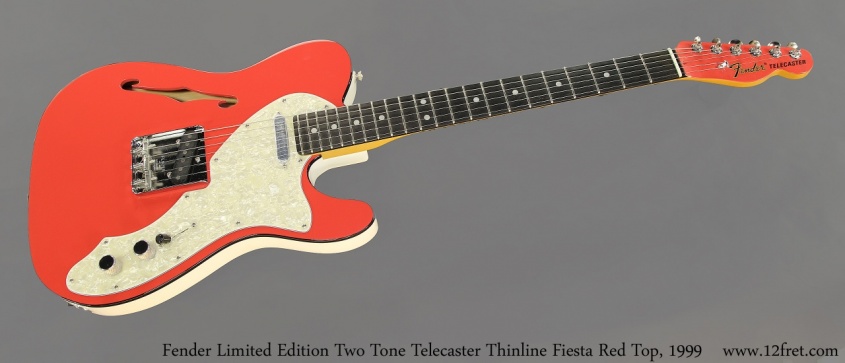 Fender Limited Edition Two Tone Telecaster Thinline Fiesta Red Top, 1999 Full Front View