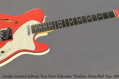 Fender Limited Edition Two Tone Telecaster Thinline Fiesta Red Top, 1999 Full Front View