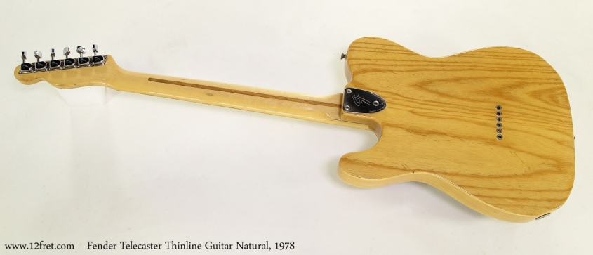 Fender Telecaster Thinline Guitar Natural, 1978 Full Rear View