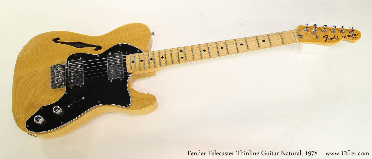 Fender Telecaster Thinline Guitar Natural, 1978 Full Front View
