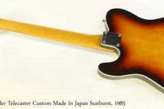 Fender Telecaster Custom Made In Japan Sunburst, 1985   Full Rear View