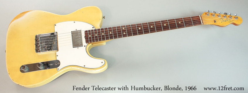 Fender Telecaster with Humbucker, Blonde, 1966 Full Front View