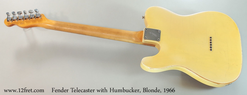 Fender Telecaster with Humbucker, Blonde, 1966 Full Rear View