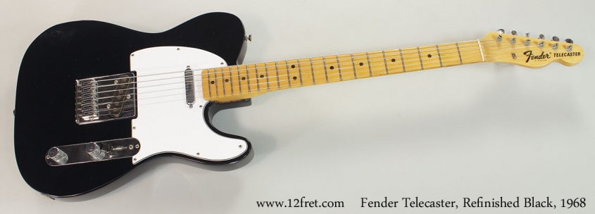 Fender Telecaster, Refinished Black, 1968 Full Front View