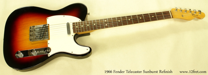 Fender Telecaster Sunburst Refinish 1966 full front view
