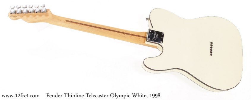 Fender Thinline Telecaster Olympic White, 1998 Full Rear View