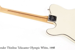 Fender Thinline Telecaster Olympic White, 1998 Full Rear View