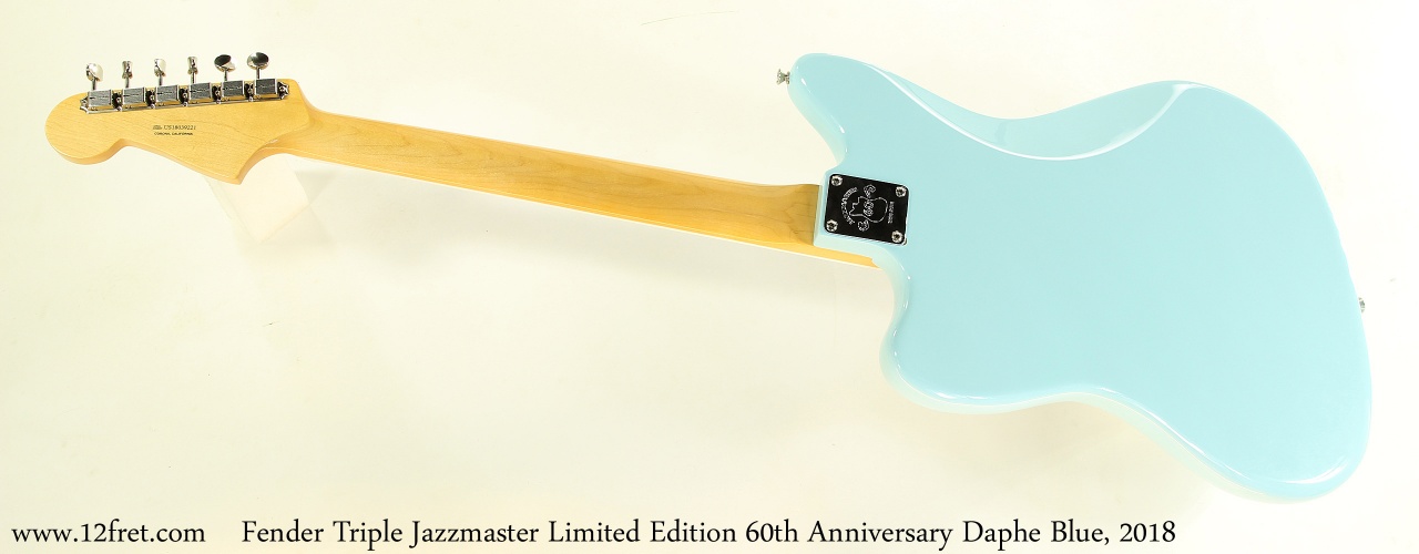 Fender Triple Jazzmaster Limited Edition 60th Anniversary Daphe Blue, 2018 Full Rear View