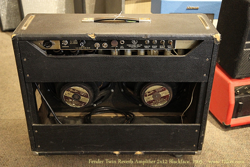 Fender Twin Reverb Amplifier 2x12 Blackface, 1965 Full Rear View