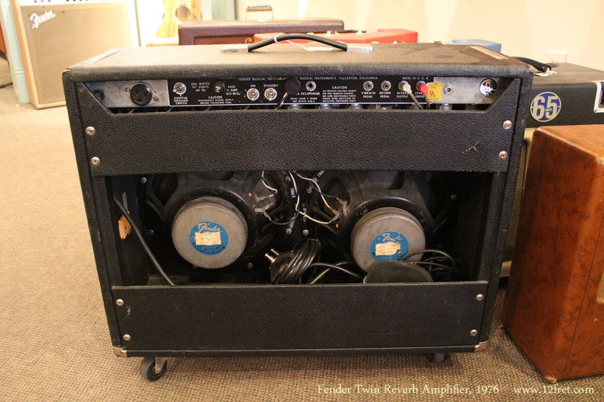 Fender Twin Reverb Amplifier, 1976 Full Rear View