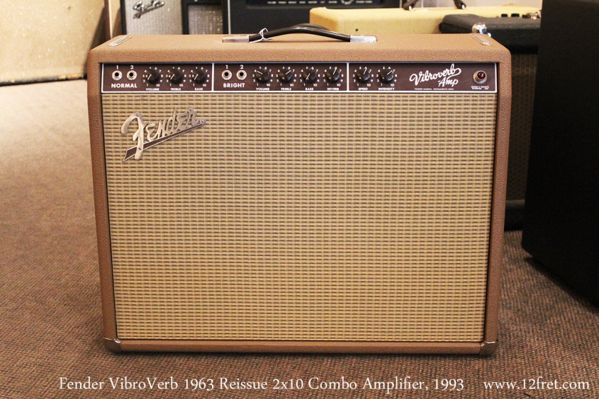 Fender VibroVerb 1963 Reissue 2x10 Combo Amplifier, 1993 Full Front View