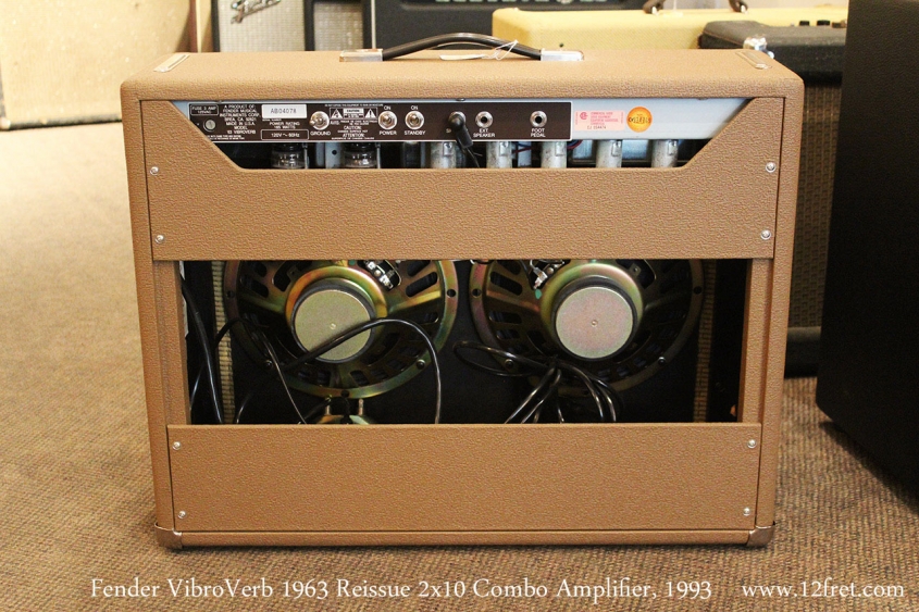 Fender VibroVerb 1963 Reissue 2x10 Combo Amplifier, 1993 Full Rear View