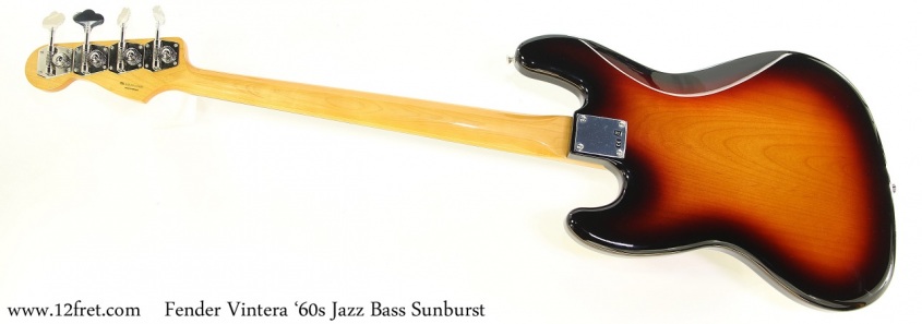 Fender Vintera '60s Jazz Bass Sunburst Full Rear View