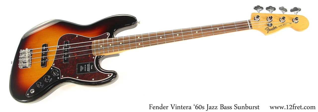 Fender Vintera '60s Jazz Bass Sunburst Full Front View