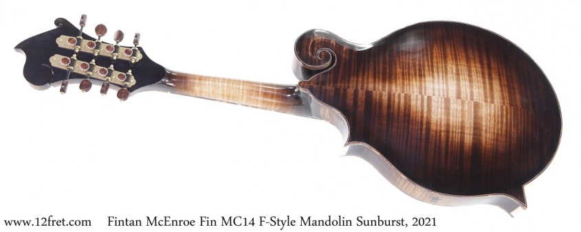 Fintan McEnroe Fin MC14 F-Style Mandolin Sunburst, 2021 Full Rear View