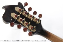 Fintan McEnroe MC18 F-Style Mandolin Sunburst, 2023 Head Rear View