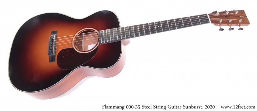 Flammang 000-35 Steel String Guitar Sunburst, 2020 Full Front View